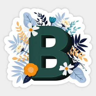 Floral letter b Sticker